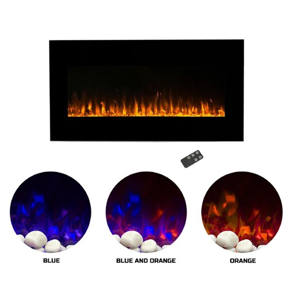 Northwest 36 in. Wall Mounted LED Fire & Ice Flame with Remote Electric Fireplace 80-2000A-36